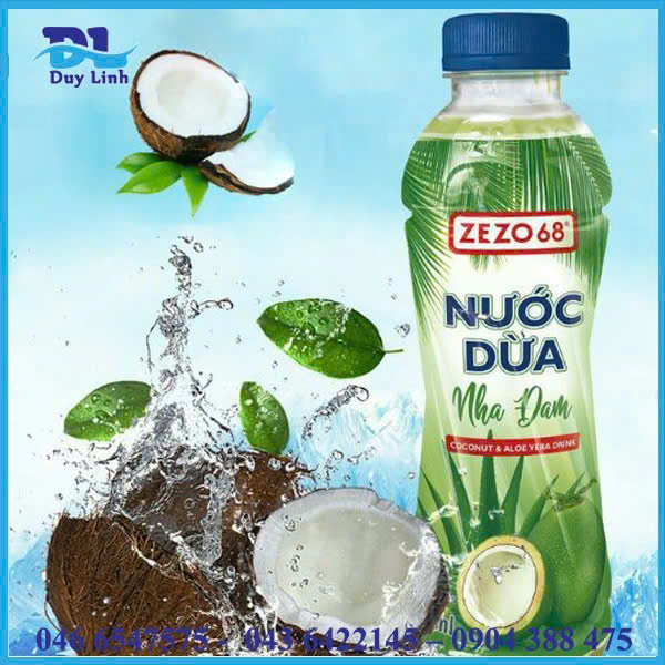 Nước dừa nha đam ZEZO68 chai 500ml - Thùng 24 chai x 500ml