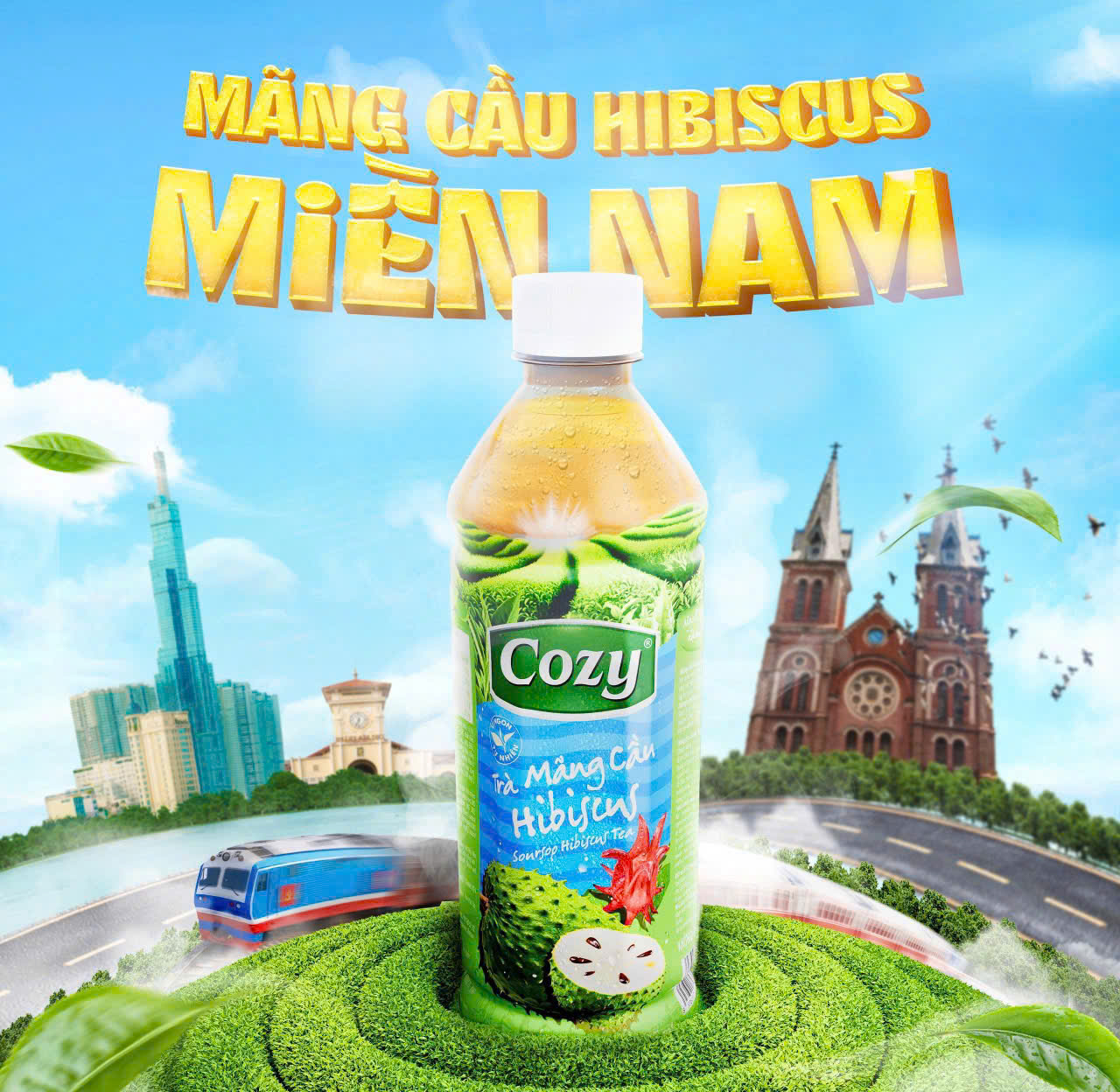 Trà COZY mãng cầu chai 455ml - Thùng 24 chai x 455ml