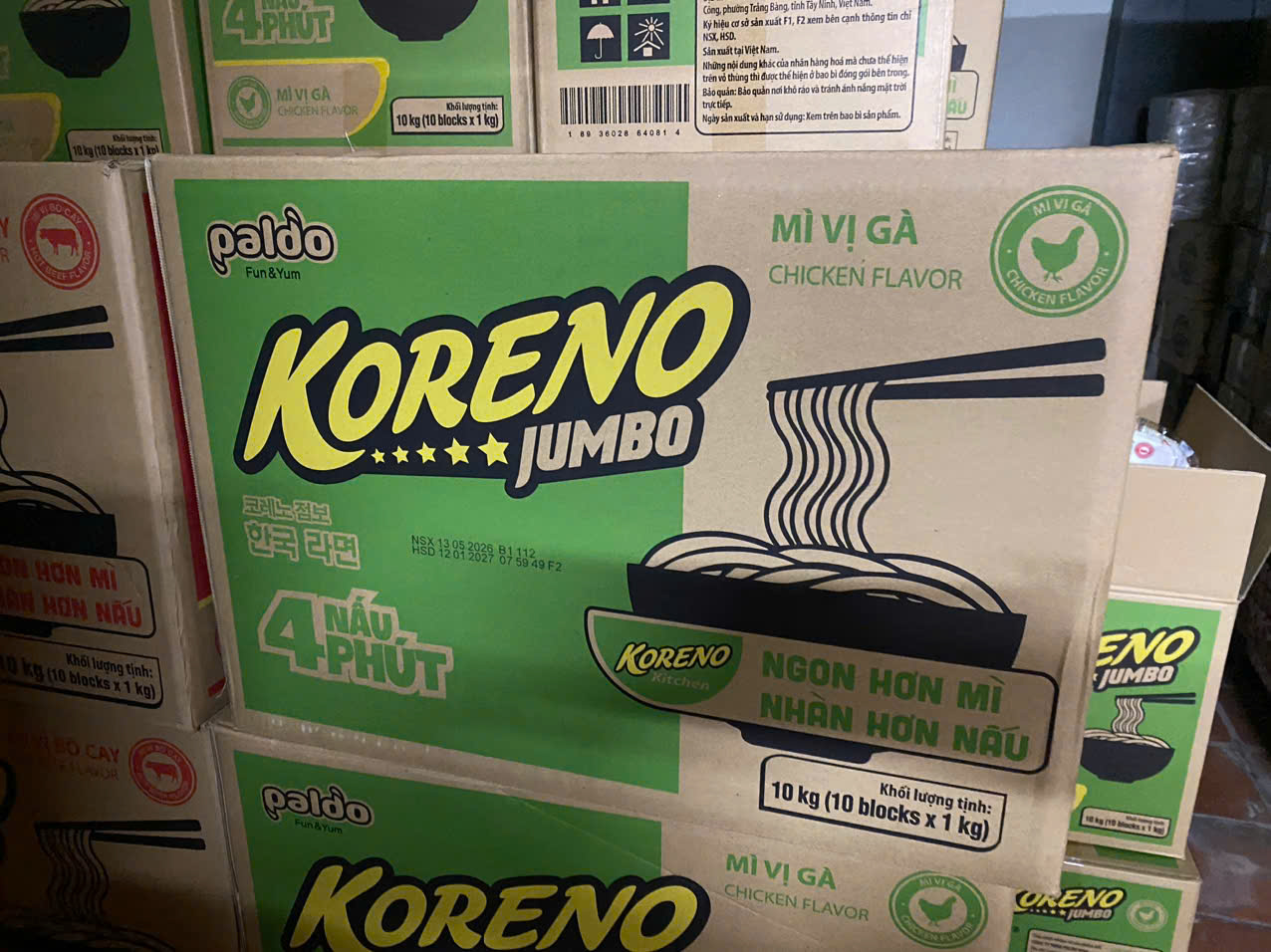 Mì nấu Jumbo Koreno Vị Gà Gói 1KG