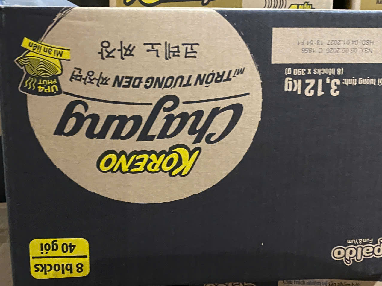 MÌ KORENO CHAJANG TRỘN TƯƠNG ĐEN 8bl 40g 3.12kg
