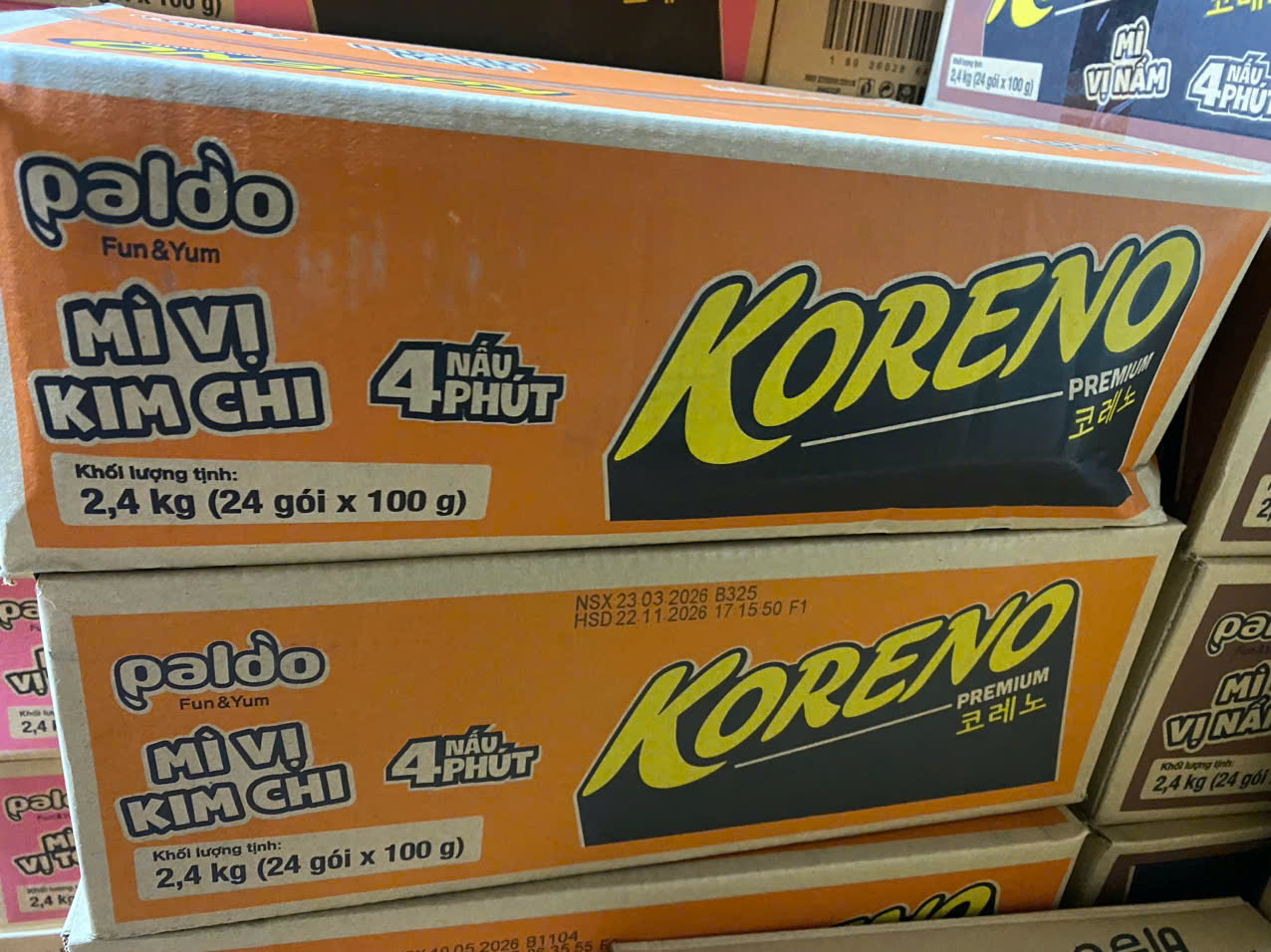 mì Koreno vị kim chi Thùng 24 gói 100g