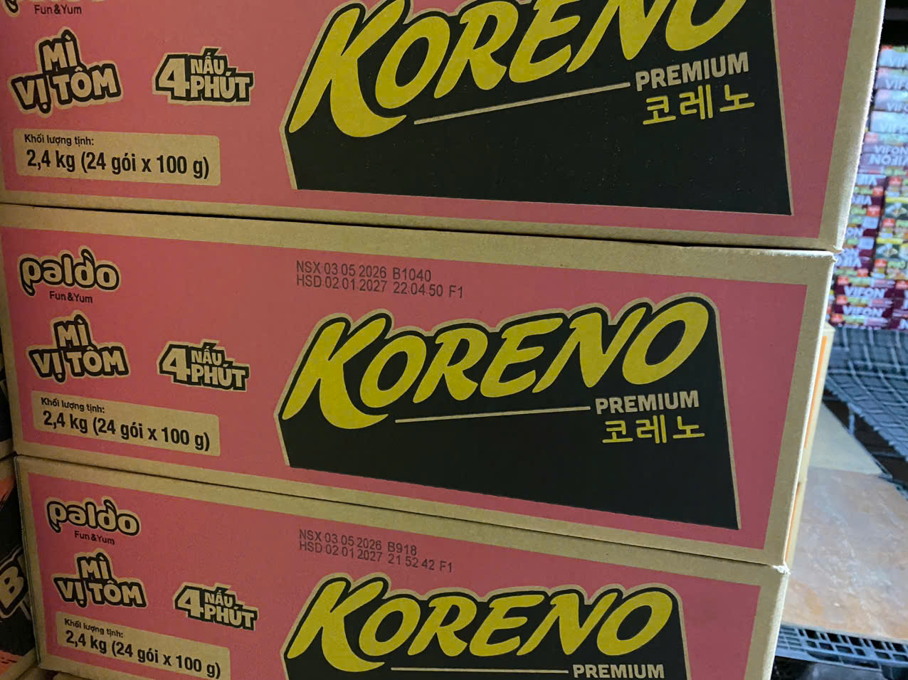 Mì Koreno hương vị tôm 24 gói 100g