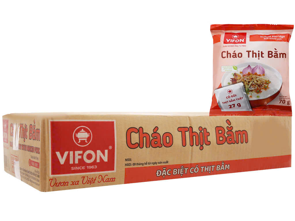 Cháo thịt bằm Vifon - Thùng 50 gói x 70g