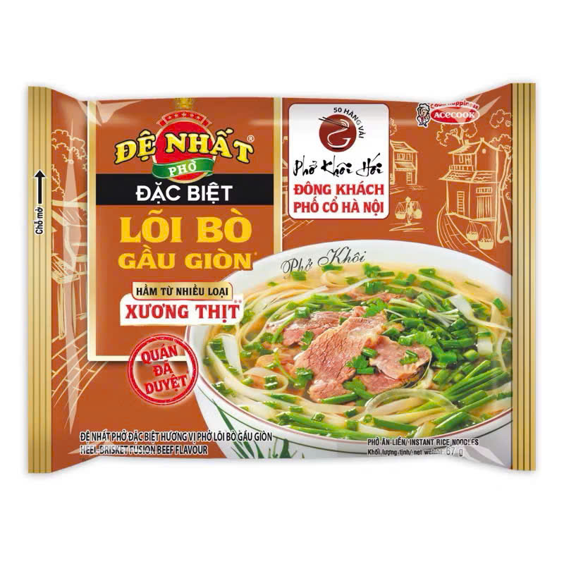 Phở ĐỆ NHẤT lõi bò gói 68g - Thùng 30 gói x 68g