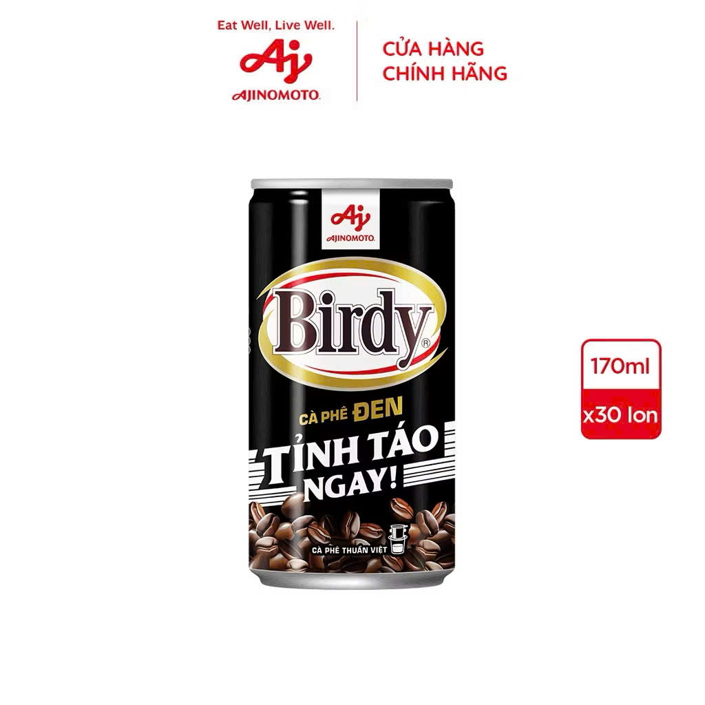 Cà phê đen BIRDY lon 170ml - Thùng 30 lon x 170ml