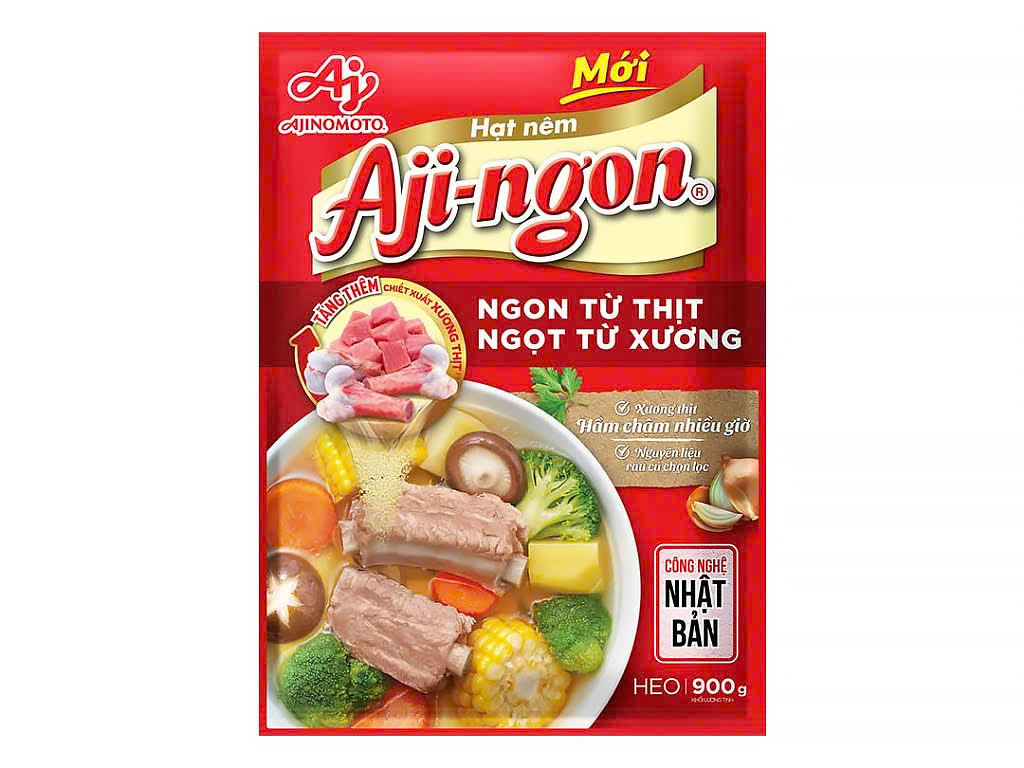Hạt nêm AJI-NGON gói 900g - Thùng 12 gói x 900g