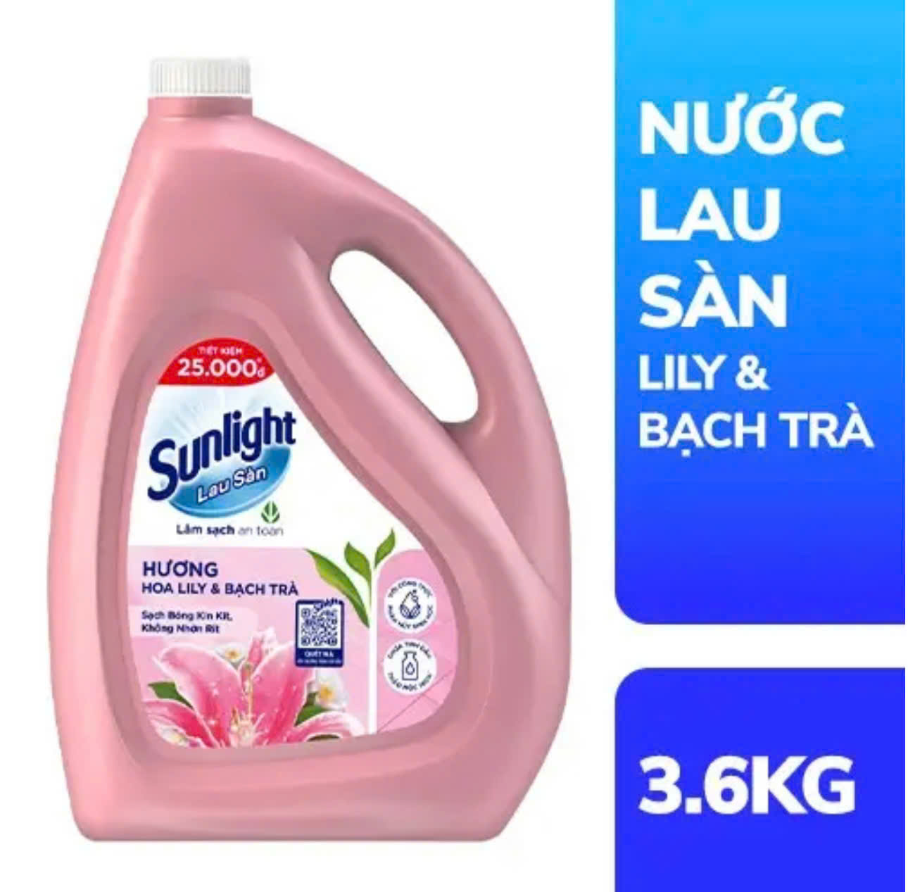 nước lau sàn  sunlight 3.6 kg màu hồng  -3 can