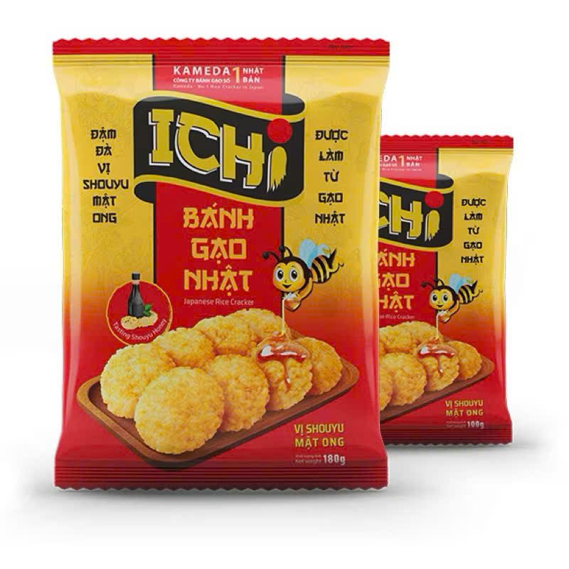 Bánh gạo Nhật ICHI Shouyu mật ong gói 180g