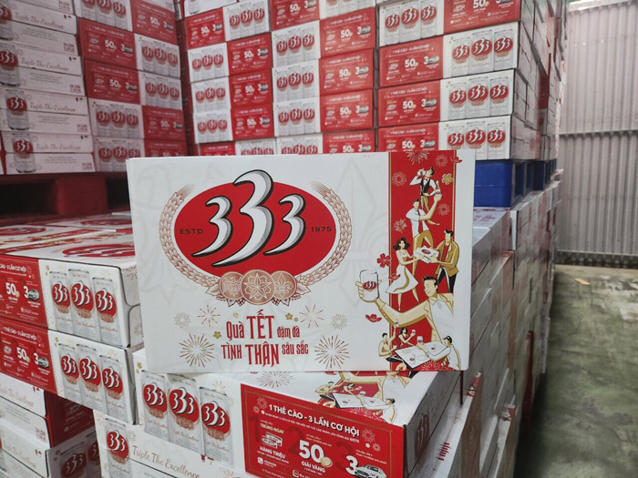 TẾT-Bia 333 Export Thẻ Cào - Thùng 24 Lon X 330ml