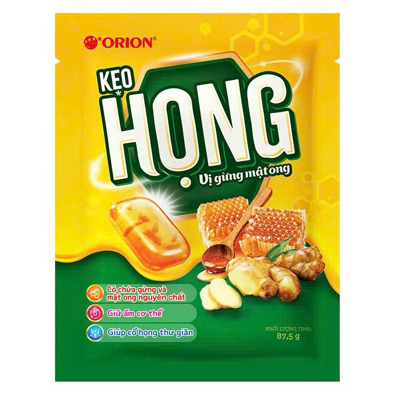 kẹo họng vị gừng mật ong  orion