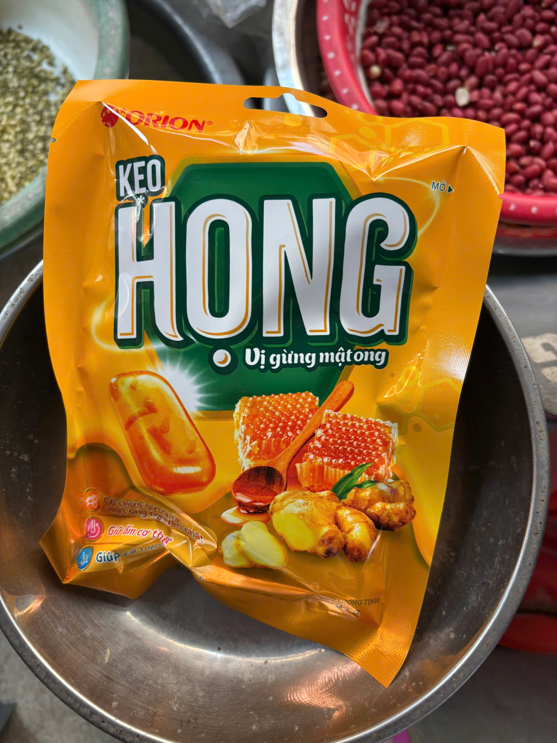 kẹo họng vị gừng mật ong